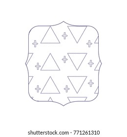 dotted shape quadrate with memphis style geometric design background
