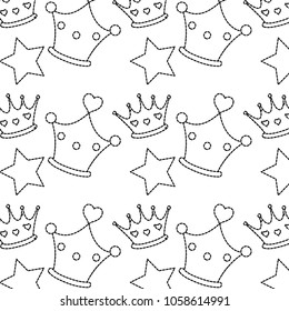 dotted shape queen crown luxury with star background