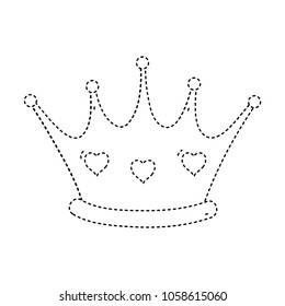 dotted shape queen luxury crown with hearts decoration