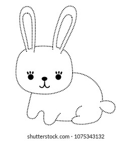 dotted shape rabbit sitting cute wild animal