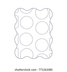 dotted shape rectangle with memphis geometric figure background