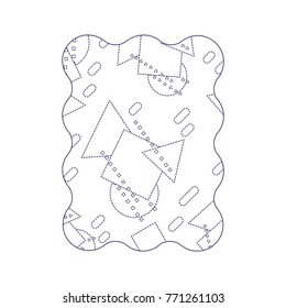 dotted shape rectangle with memphis geometric style background