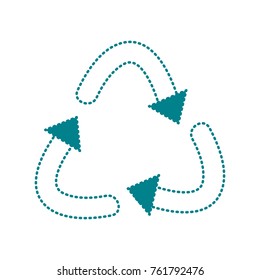 dotted shape recycle symbol to ecology planet care vector illustration