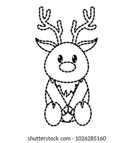 dotted shape reindeer cute wild animal character