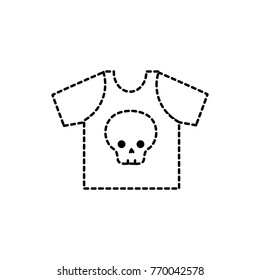 dotted shape rock t-shirt with skull design casul clothes