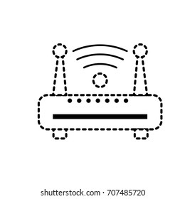 Dotted Shape Router Wifi Connection Network Stock Vector (Royalty Free ...