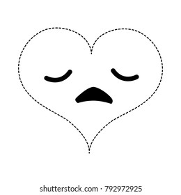 dotted shape sad heart passion kawaii character