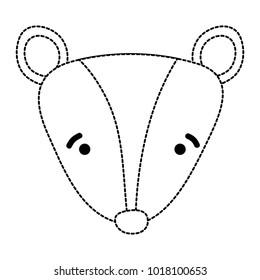 dotted shape sad skunk head wild animal