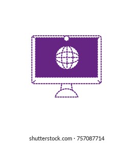 dotted shape screen electronic equipment with global conection symbol