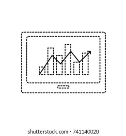 dotted shape screen technology with statistics bar diagram