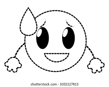 dotted shape shame laugh emoji face expression with arms