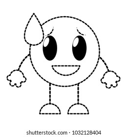 dotted shape shame laugh emoji expression with arms and legs