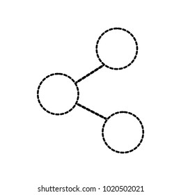 dotted shape share social media network symbol