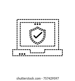 dotted shape shield security protection inside laptop technology