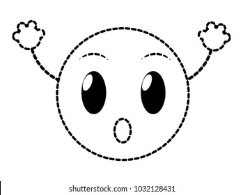 dotted shape shocked emoji face expression with arms