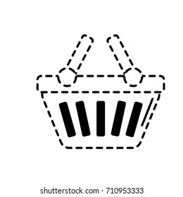 dotted shape shopping basket icon symbol to buy