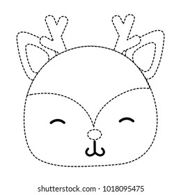 dotted shape shy deer head wild animal