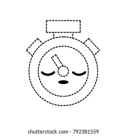 dotted shape sleep and cute chronometer object kawaii