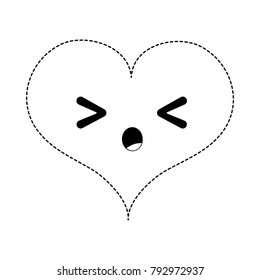 dotted shape sleeping heart passion kawaii character