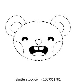 dotted shape smile bear head cute animal
