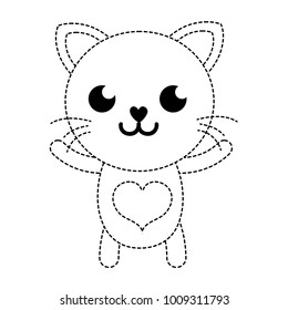 dotted shape smile cat cute feline animal