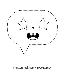 dotted shape smile chat bubble kawaii cartoon