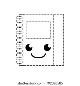 dotted shape smile and cute notebook object kawaii