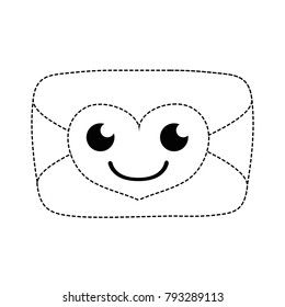 dotted shape smile love card kawaii cartoon