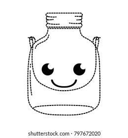 dotted shape smile mason glass kawaii with wire handle
