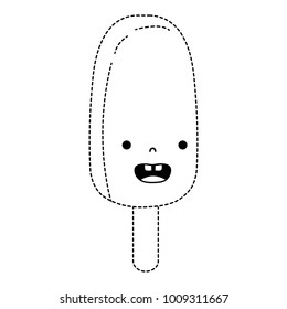dotted shape smile oval ice lolly kawaii