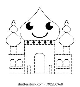 dotted shape smile taj mahal kawaii cartoon