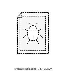dotted shape spider insect to danger symbol inside paper
