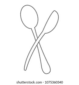 dotted shape spoon and fork objects kitchen utensil