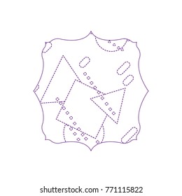 dotted shape square with memphis geometric style background