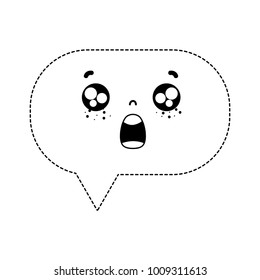 dotted shape surprised chat bubble kawaii cartoon