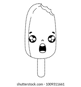 dotted shape surprised oval ice lolly kawaii