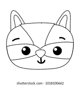 dotted shape surprised raccoon head wild animal