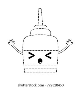 dotted shape surprised and tender glue object kawaii