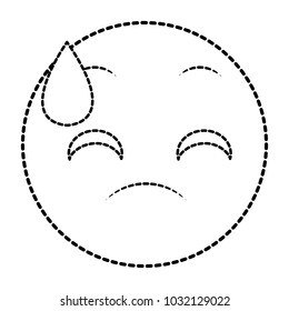 dotted shape sweating face gesture emoji expression