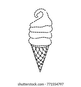 dotted shape sweet ice cream in the cornet