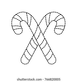 dotted shape sweet walking sticks caramel dessert, candy cane