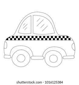 dotted shape taxi car vehicle to transport service
