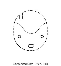 dotted shape technology robot head with eyes and mouth