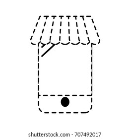 dotted shape technology smartphone to buy and sell products online