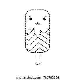 dotted shape tender and sweet ice lolly and rainbow kawaii