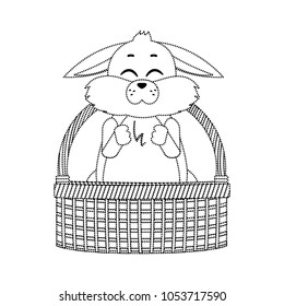 dotted shape tender wild rabbit animal inside hamper