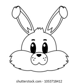 dotted shape tender wild rabbit head animal