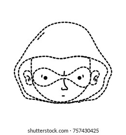 dotted shape thief crimical head with mask design