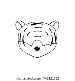 dotted shape tiger head wild cute animal