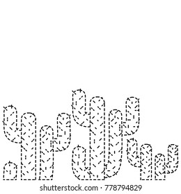 dotted shape tropical natural cactus plants design